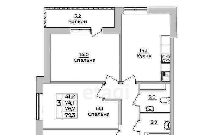 квартира г Ульяновск р-н Заволжский Новый Город ЖК «Верново» 2 15-й кв-л фото 8