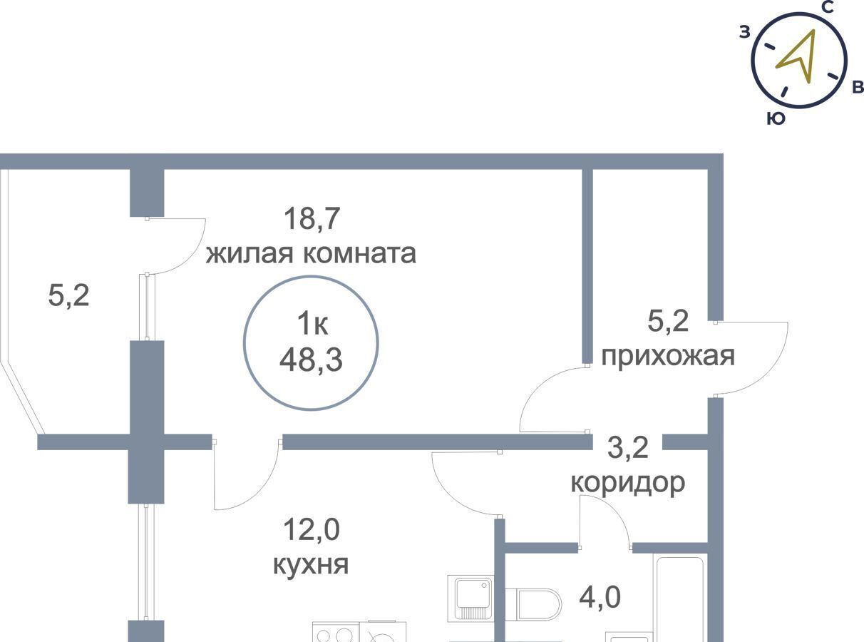 квартира г Нефтеюганск мкр 17-й 9 ЖК «Заречный» фото 1