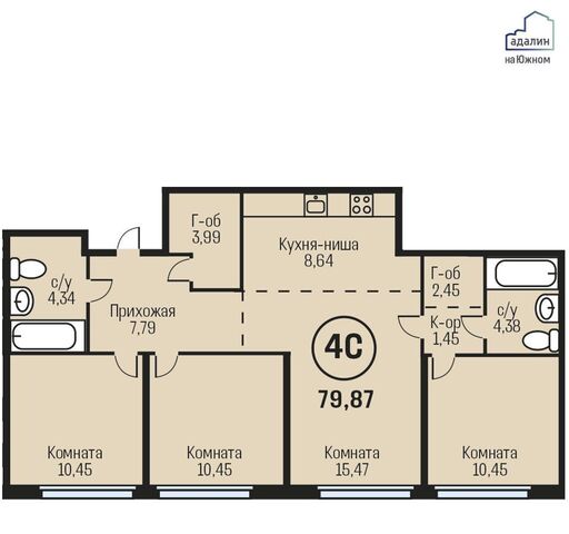 рп Южный р-н Центральный тракт Южный 15 корп. 1, блок-секция 1 фото