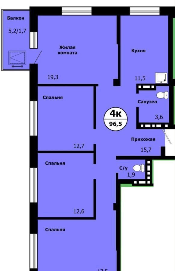 квартира г Красноярск р-н Свердловский ул Лесников 2 фото 1