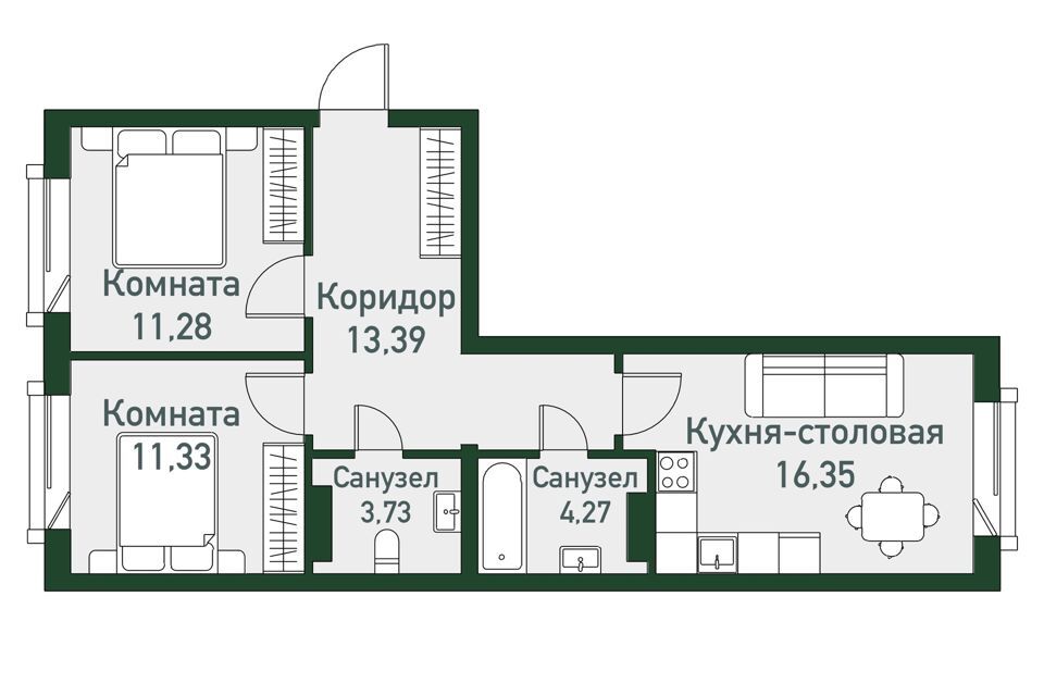 квартира р-н Сосновский п Западный Привилегия м-н фото 1