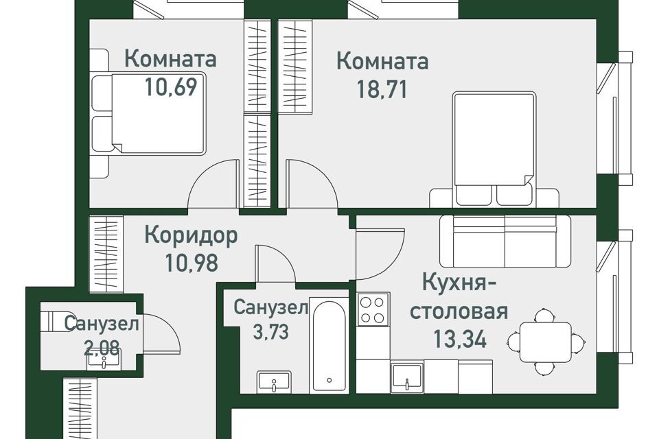 квартира р-н Сосновский п Западный Привилегия м-н фото 1