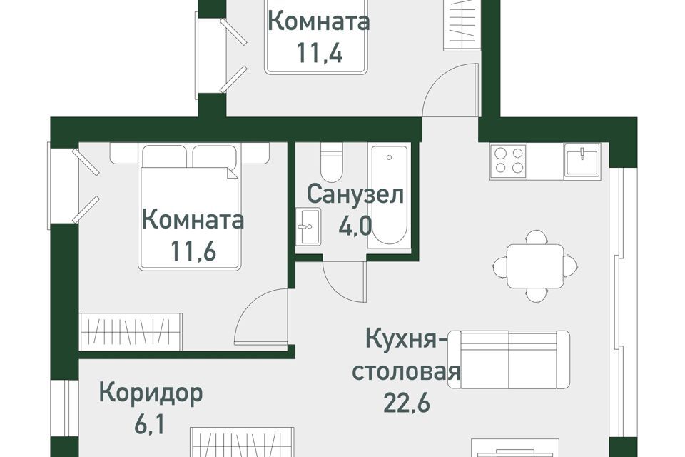 квартира р-н Сосновский п Западный Привилегия м-н фото 1