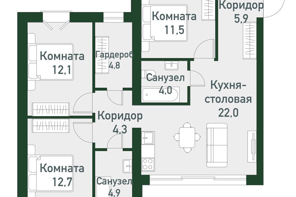 квартира р-н Сосновский п Западный Привилегия м-н фото 1