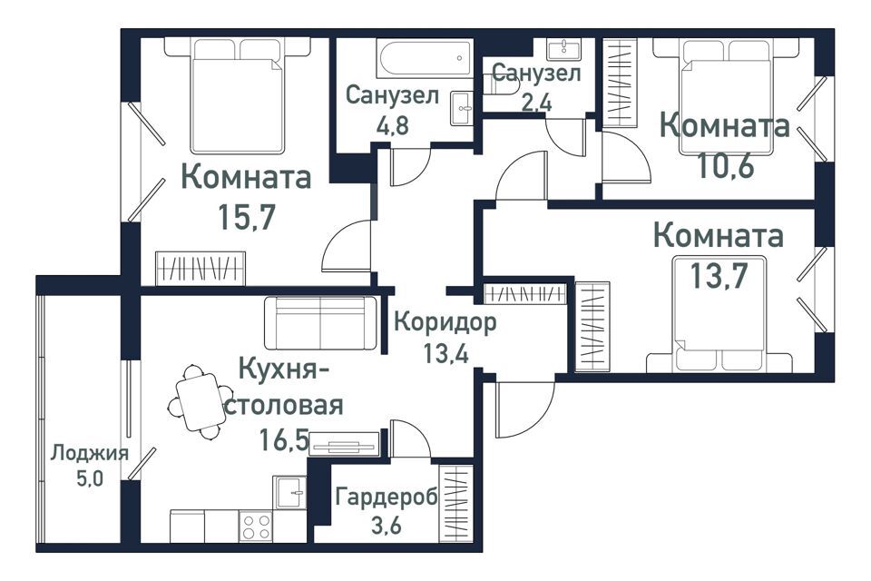 квартира р-н Сосновский п Западный 7-й квартал фото 1