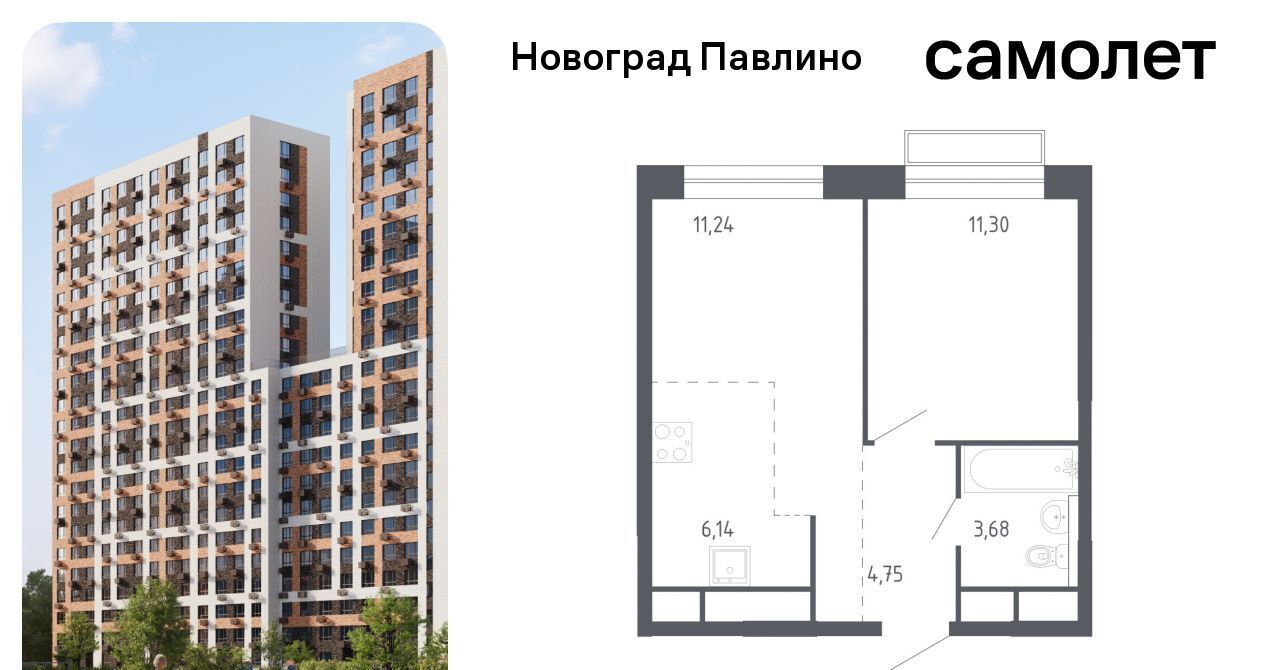 квартира г Балашиха мкр Новое Павлино ЖК Новоград Павлино к 6, г Щербинка, квартал, Некрасовка фото 1