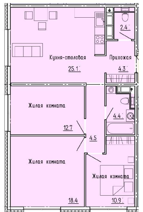 квартира г Пенза р-н Октябрьский ЖК «Лугометрия» Октябрьский район фото 1