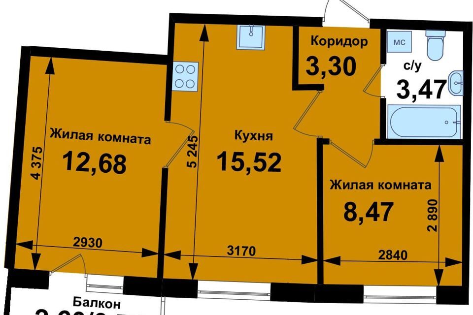 квартира р-н Кстовский г Кстово 6-й микрорайон, 5а стр фото 2