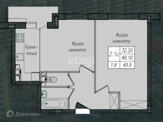 квартира г Курск р-н Сеймский ул Энгельса 156 Курск городской округ фото 2