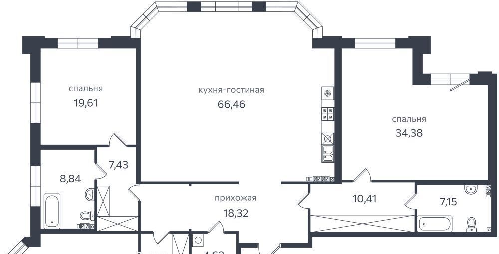 квартира г Санкт-Петербург метро Крестовский Остров коса Петровская 1к/2 округ Петровский фото 1