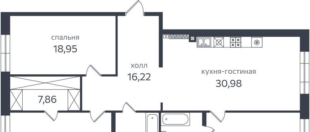 квартира г Санкт-Петербург метро Крестовский Остров коса Петровская 1к/2 округ Петровский фото 1