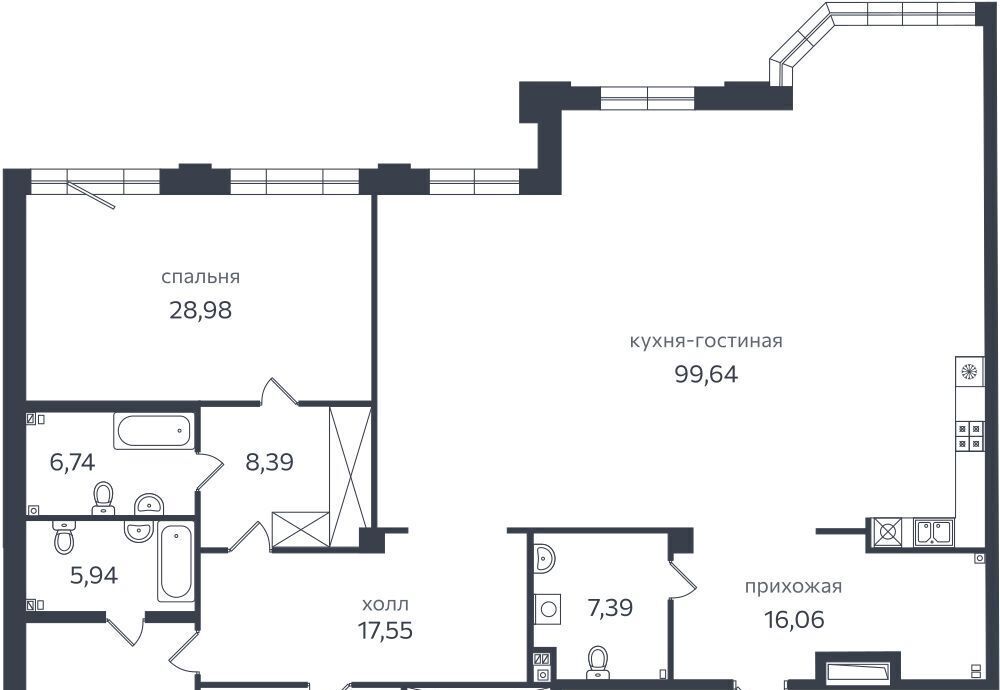 квартира г Санкт-Петербург метро Крестовский Остров коса Петровская 1к/2 округ Петровский фото 1