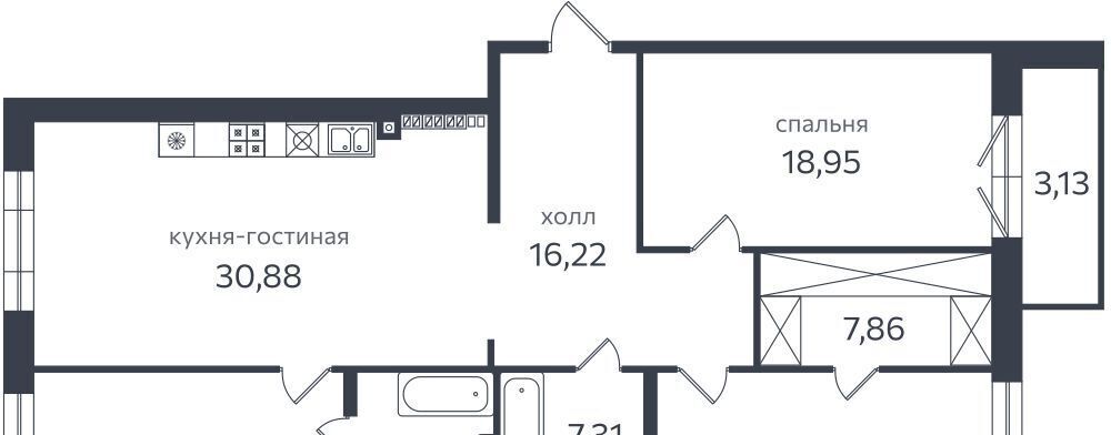 квартира г Санкт-Петербург метро Крестовский Остров коса Петровская 1к/2 округ Петровский фото 1