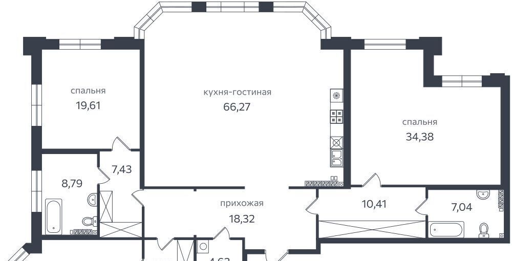 квартира г Санкт-Петербург метро Крестовский Остров коса Петровская 1к/2 округ Петровский фото 1