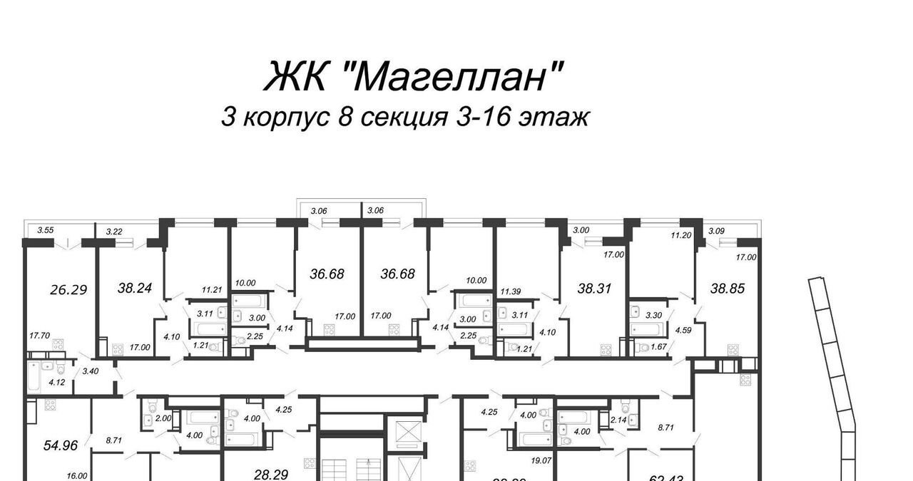 квартира г Санкт-Петербург метро Приморская ул Вадима Шефнера 4 фото 2