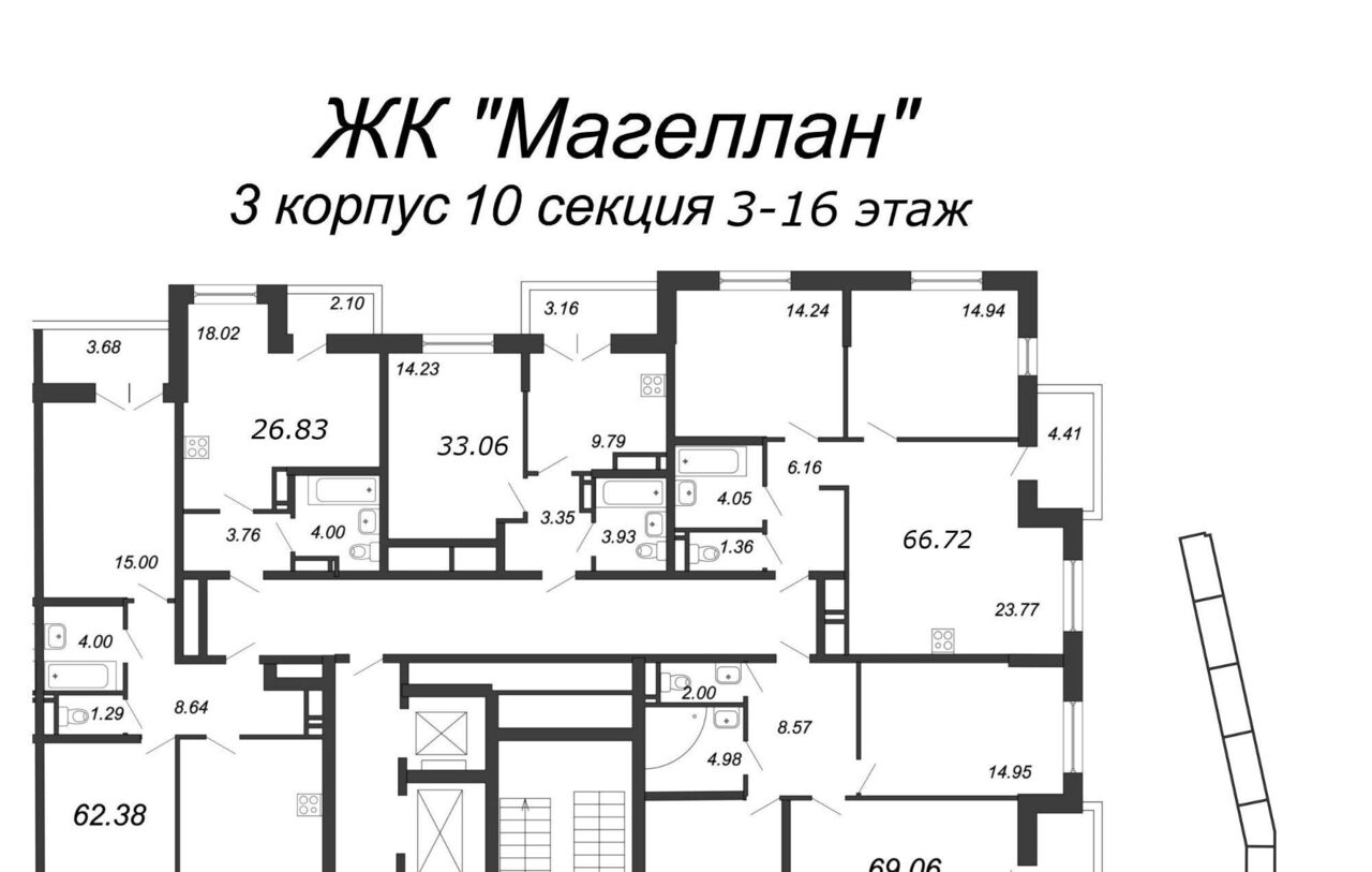 квартира г Санкт-Петербург метро Приморская ул Вадима Шефнера 4 округ Гавань фото 1