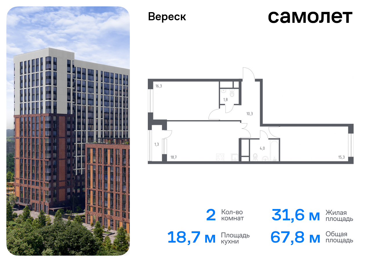 квартира г Москва метро Зорге Хорошево-Мневники ул 3-я Хорошёвская 17а ЖК «Вереск» фото 1