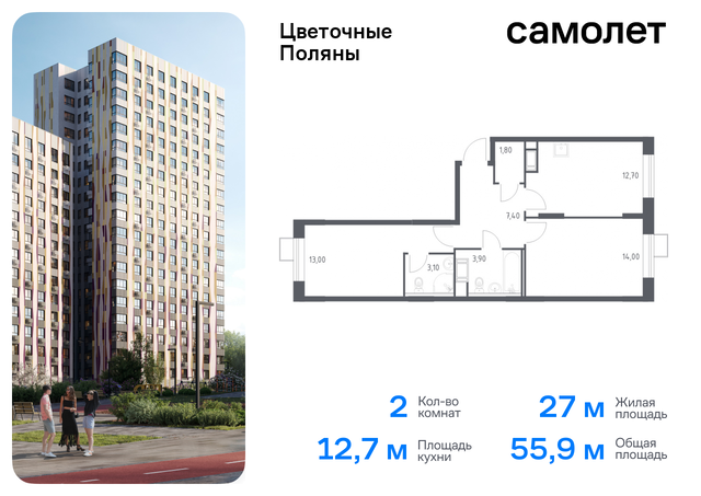 п Филимонковское ЖК «Цветочные Поляны Экопарк» Филатов луг, к 1, Киевское шоссе фото