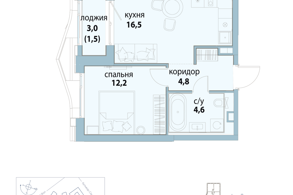 квартира г Москва ул Золоторожский Вал Юго-Восточный административный округ, 11 ст 20 фото 1