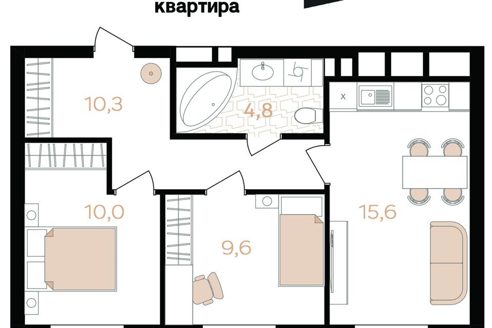 квартира г Астрахань р-н Ленинский пл Спортивная городской округ Астрахань, площадка фото 2