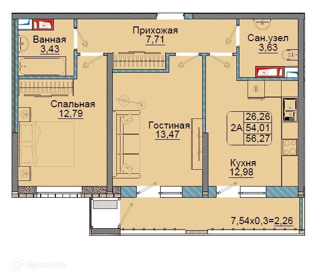 квартира г Краснодар р-н Прикубанский проезд им. Репина 3 Краснодар городской округ фото 1