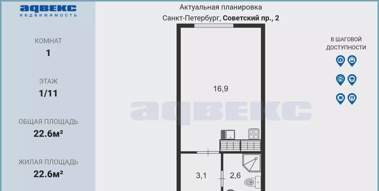 квартира г Санкт-Петербург метро Рыбацкое Усть-Славянка пр-кт Советский 2 округ Рыбацкое фото 4