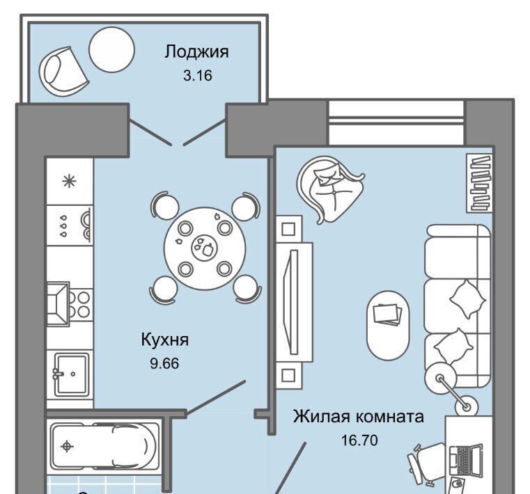 квартира г Ульяновск р-н Заволжский пр-кт Авиастроителей 22 фото 1