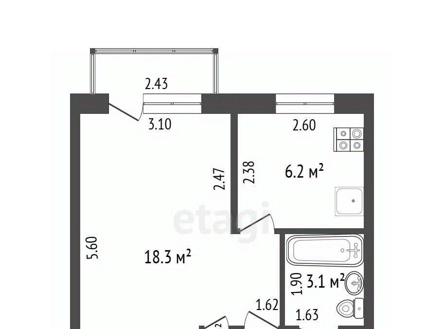 квартира г Калининград р-н Московский ул Багратиона 104 фото 35