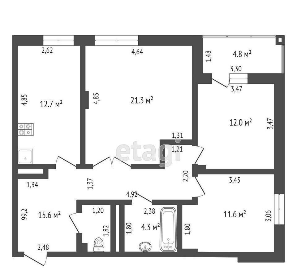 квартира г Ханты-Мансийск ул Студенческая 14 фото 13