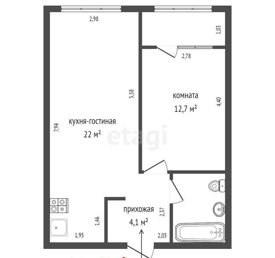 квартира г Екатеринбург р-н Кировский Динамо ЖК «Discovery Residence» ул. Гагарина, 9 фото 33