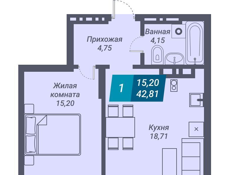 квартира г Новосибирск р-н Дзержинский Берёзовая роща ул Королева 19 фото 1
