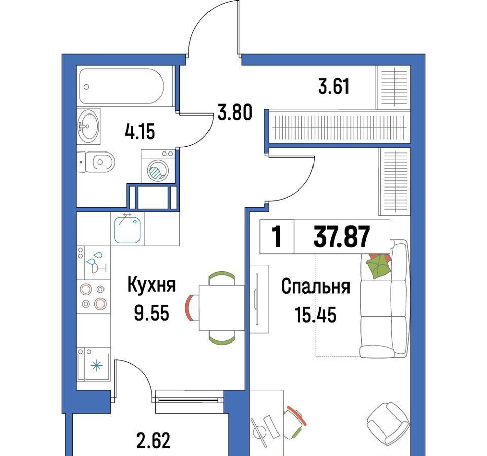 квартира р-н Всеволожский г Мурино ул Шувалова 38 Девяткино фото 1