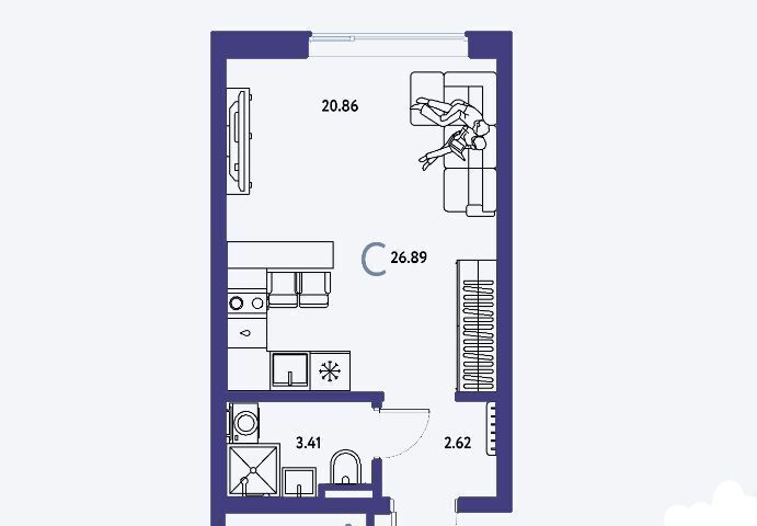 квартира г Тюмень р-н Центральный ул Мельникайте 42 корп. 1 фото 2