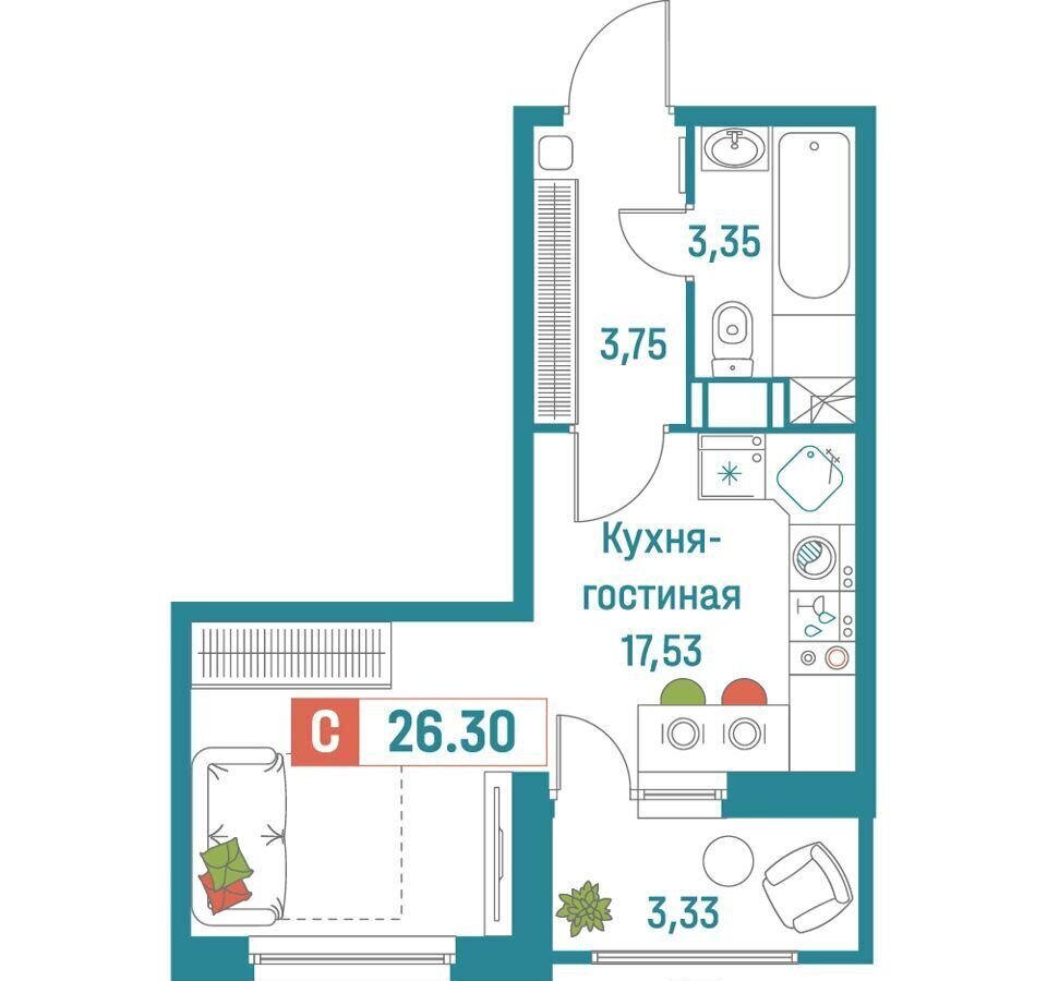 квартира р-н Всеволожский г Мурино ул Екатерининская 20/1 Девяткино фото 1