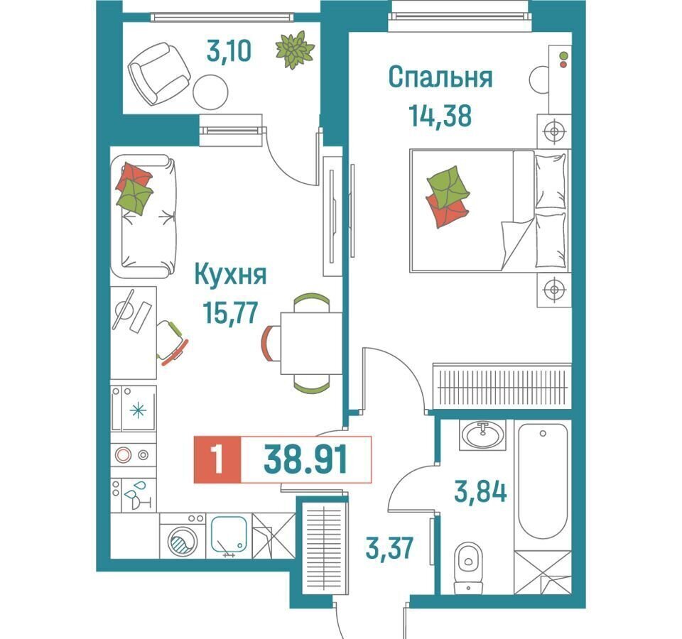 квартира р-н Всеволожский г Мурино ул Екатерининская 20/1 Девяткино фото 1