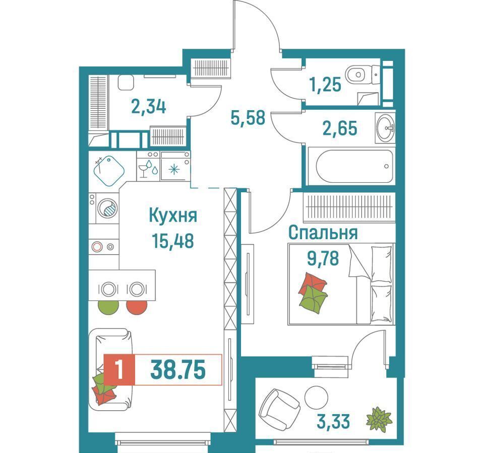 квартира р-н Всеволожский г Мурино ул Екатерининская 20/1 Девяткино фото 1