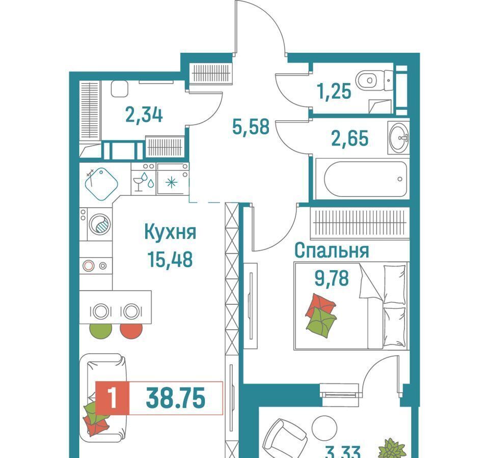 квартира р-н Всеволожский г Мурино ул Екатерининская 20/1 Девяткино фото 1