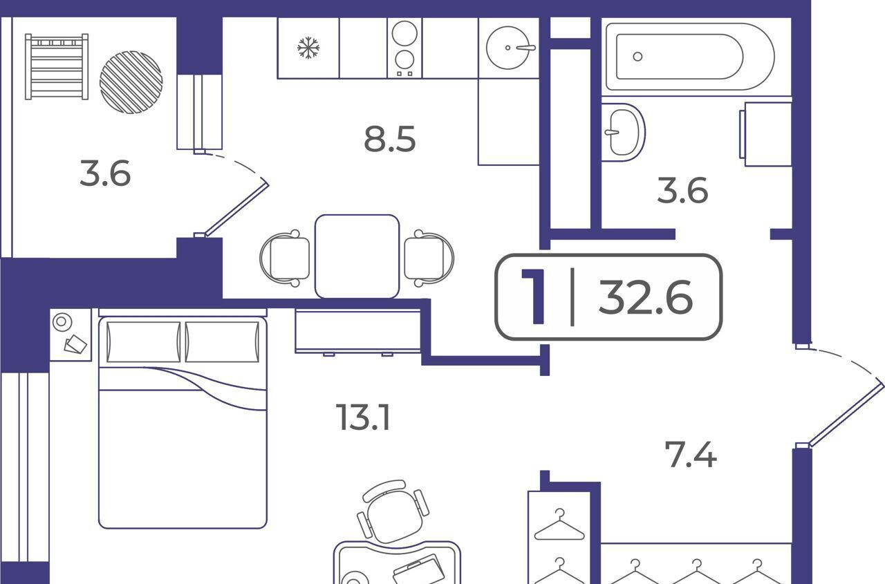 квартира г Тюмень р-н Ленинский ул Дамбовская 29 корп. 3 фото 2