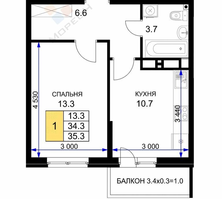 квартира г Краснодар ул им. Героя Ростовского 8к/3 фото 1