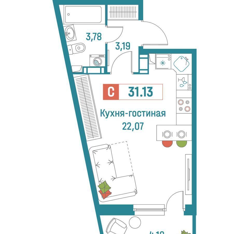 квартира р-н Всеволожский г Мурино ул Екатерининская 20/1 Девяткино фото 1