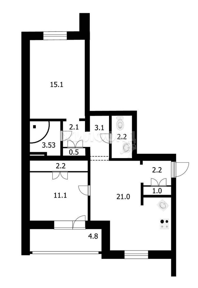 квартира р-н Новосибирский рп Краснообск 2 квартал, д. 226 фото 25