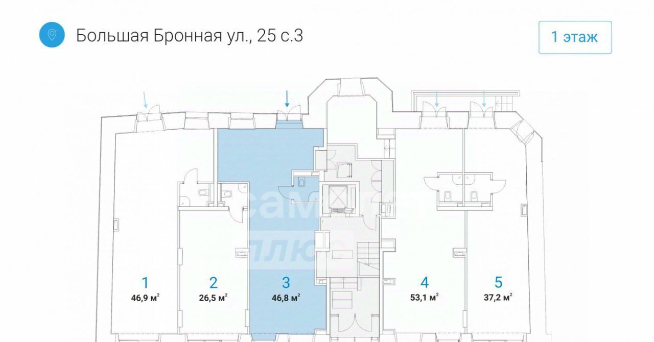 свободного назначения г Москва метро Пушкинская ул Большая Бронная 25с/3 муниципальный округ Пресненский фото 4