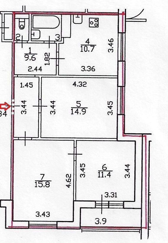 квартира г Санкт-Петербург пр-кт Богатырский 34/2 округ № 65, Ленинградская область фото 1