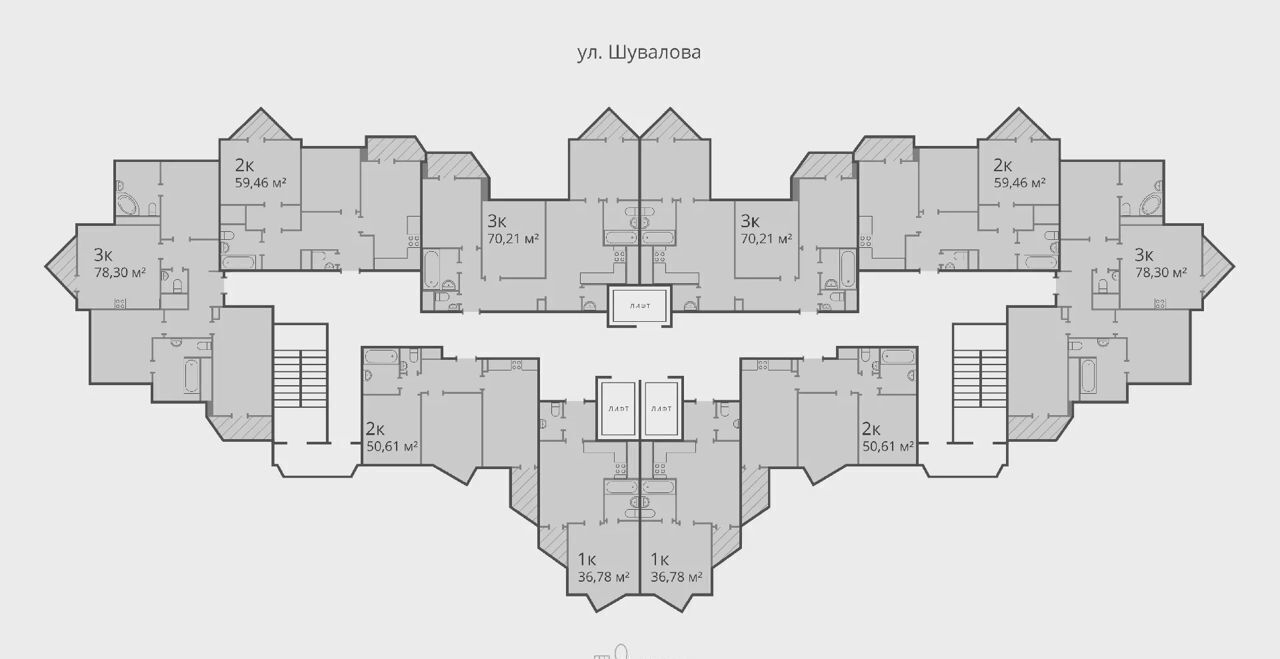 квартира р-н Всеволожский г Мурино ЖК «Мурино Клаб» Девяткино, земли САОЗТ «Ручьи» фото 2