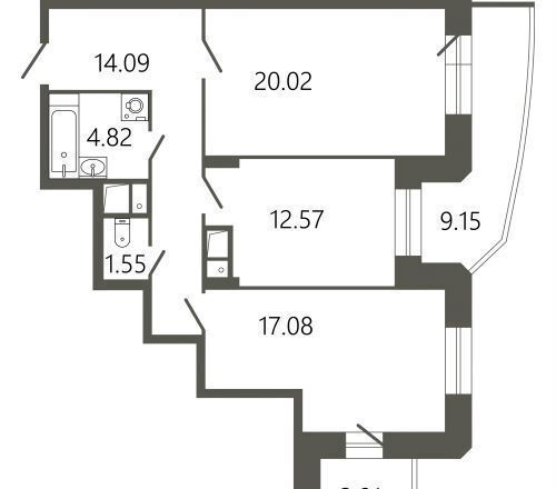 квартира г Подольск мкр Климовск ул Советская 18 ЖК «‎Мессиер 18» корп. 2 фото 1