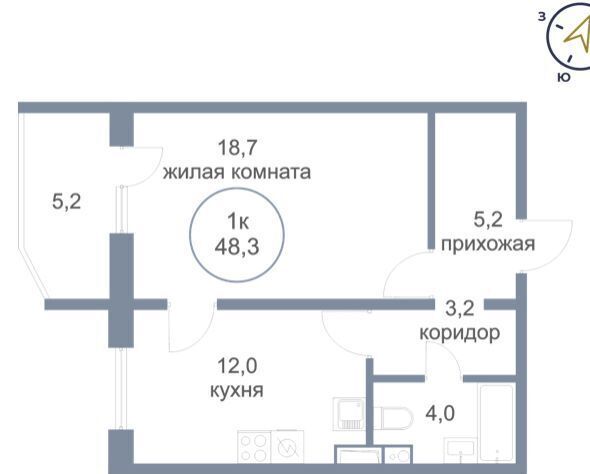 квартира г Нефтеюганск мкр 17-й 9 ЖК «Заречный» фото 2