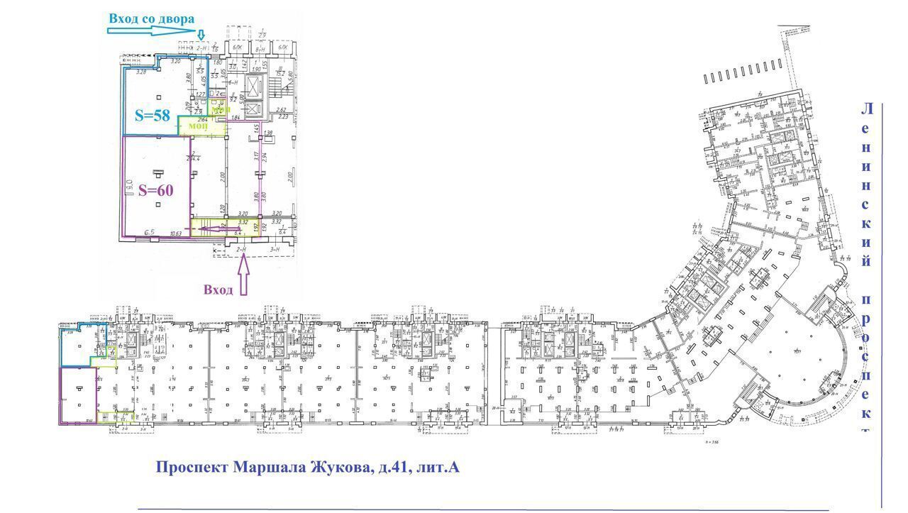 торговое помещение г Санкт-Петербург метро Проспект Ветеранов пр-кт Маршала Жукова 41 округ Юго-Запад фото 2