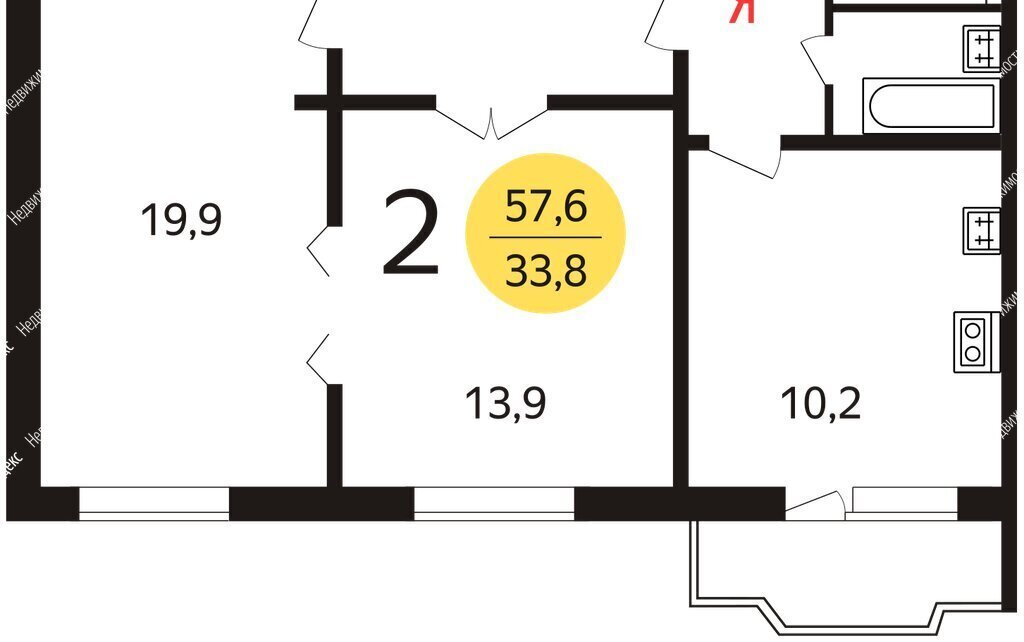 квартира г Москва метро Бутово ул Брусилова 37к/1 фото 12