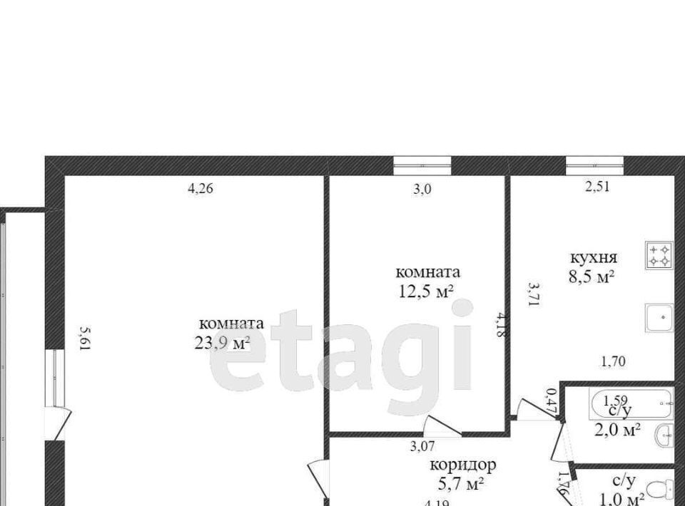 квартира г Калининград р-н Ленинградский наб Адмирала Трибуца 51 фото 39