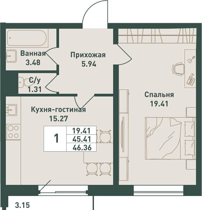 квартира р-н Выборгский п Свердлово мкр. Свердлова-1, уч. 10 фото 1